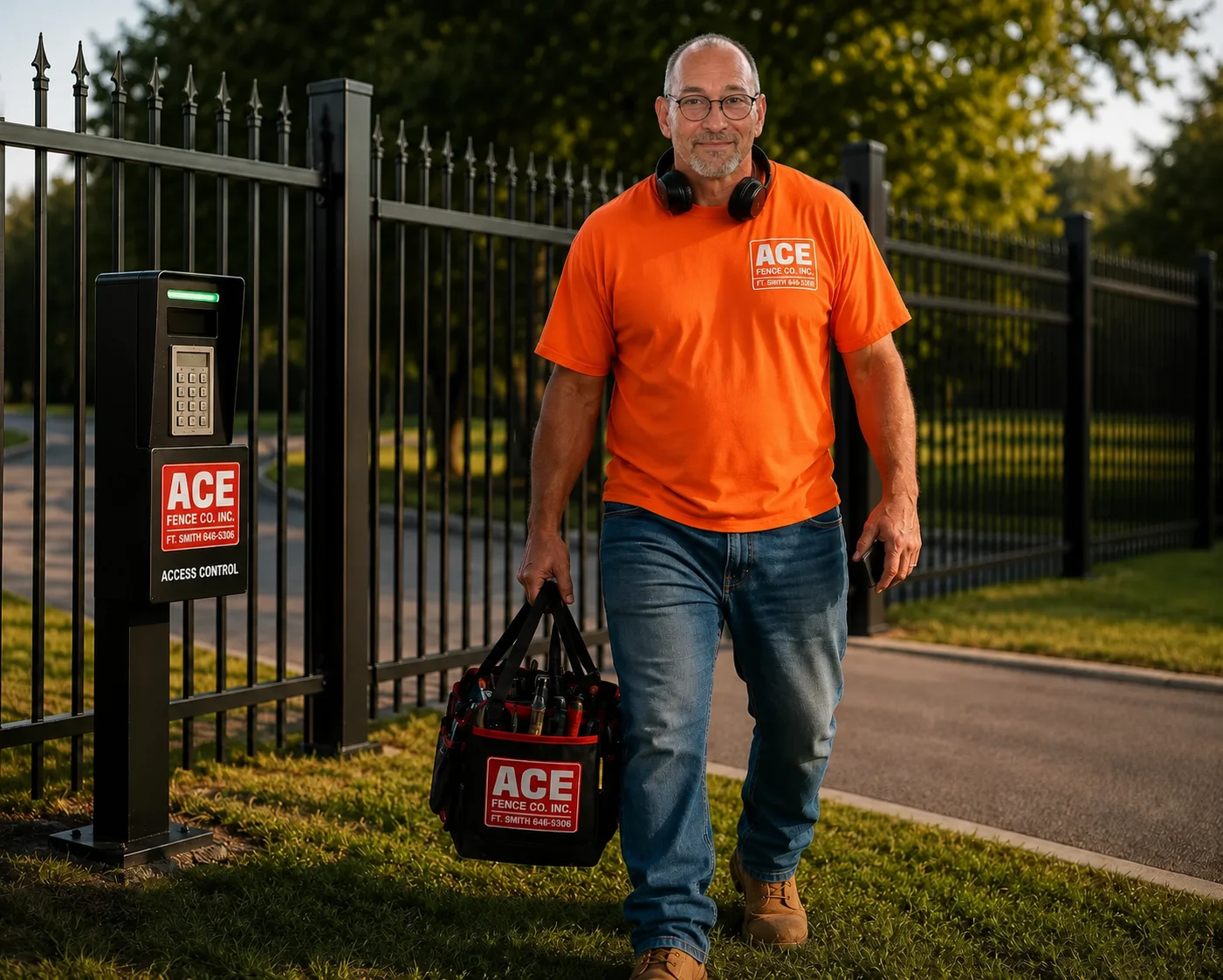 Ace Fence Company crew working in Arkansas